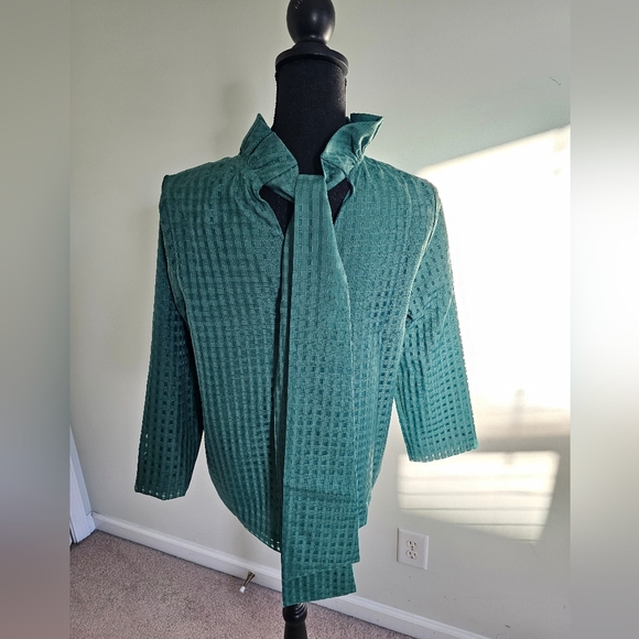 Tuckernuck Emerald Ruffle Blouse - Sz S - Picture 3 of 6